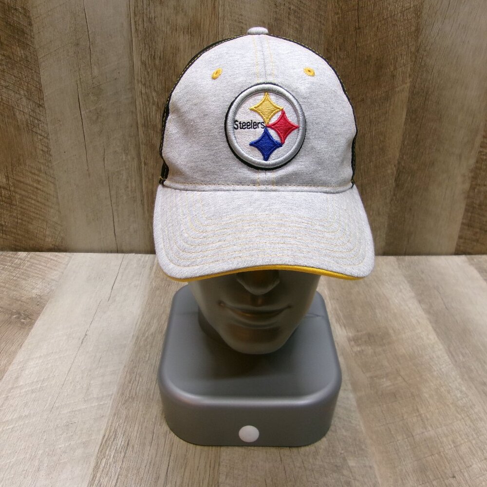 NFL, Pittsburgh Steelers, Reebok, Adjustable, Black and Grey, Baseball Cap